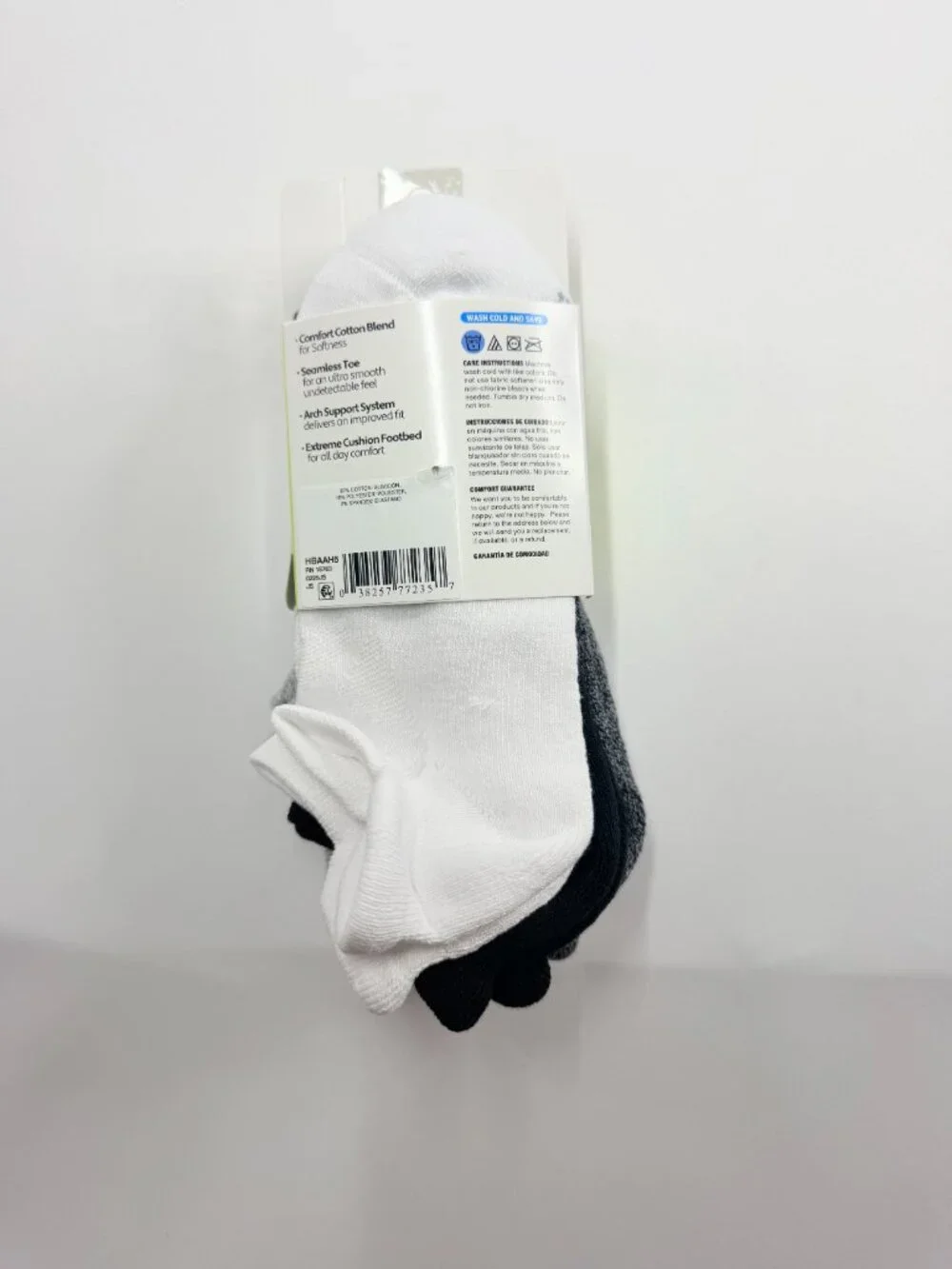 Hanes Absolute Active Boys Heel Shield Cushioned Socks 5 Pair Sz L 3-9 Gray NWT